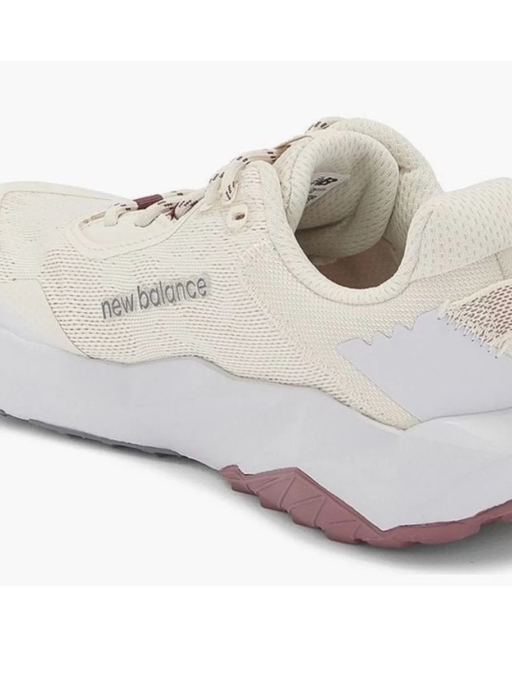 New Balance Women's Cream Sneaker with Gray and Pink Details